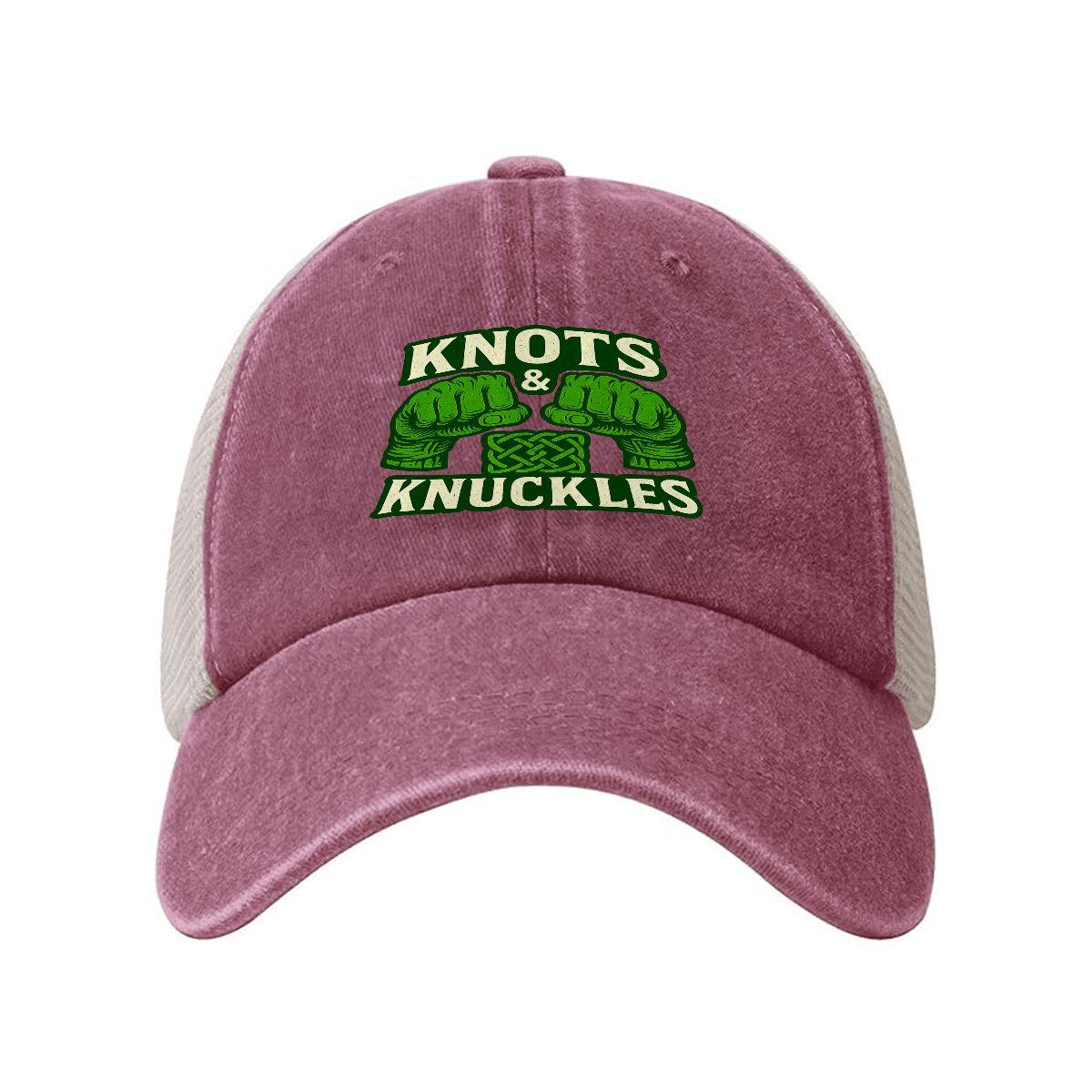 Knot and Knuckles Washed Denim Mesh Cap