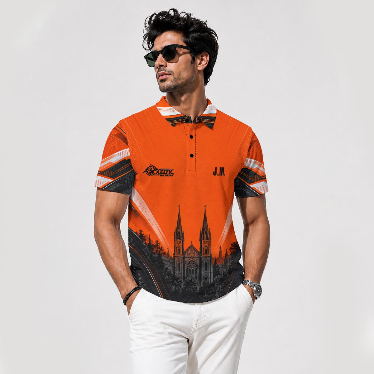 Armagh Men's Gaelic football Polo Shirt - Celtic Wolfwear
