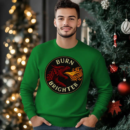 Burn Brighter Welsh Dragon Sweatshirt – Circle Emblem - Celtic Wolfwear