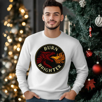 Burn Brighter Welsh Dragon Sweatshirt – Circle Emblem - Celtic Wolfwear