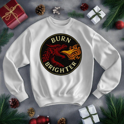 Burn Brighter Welsh Dragon Sweatshirt – Circle Emblem - Celtic Wolfwear