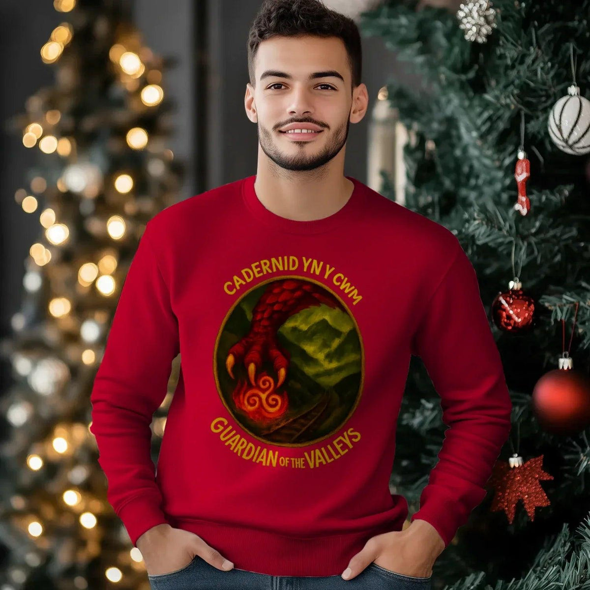 Cadernid Yn Y Gwynt Welsh Dragon Sweatshirt – Crewneck - Celtic Wolfwear