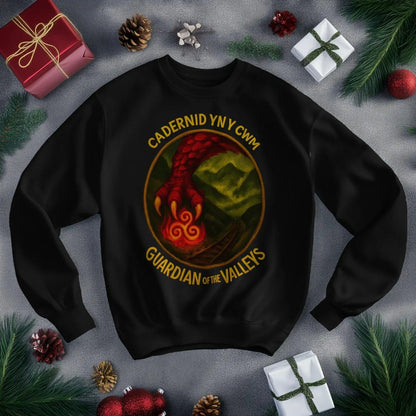 Cadernid Yn Y Gwynt Welsh Dragon Sweatshirt – Crewneck - Celtic Wolfwear