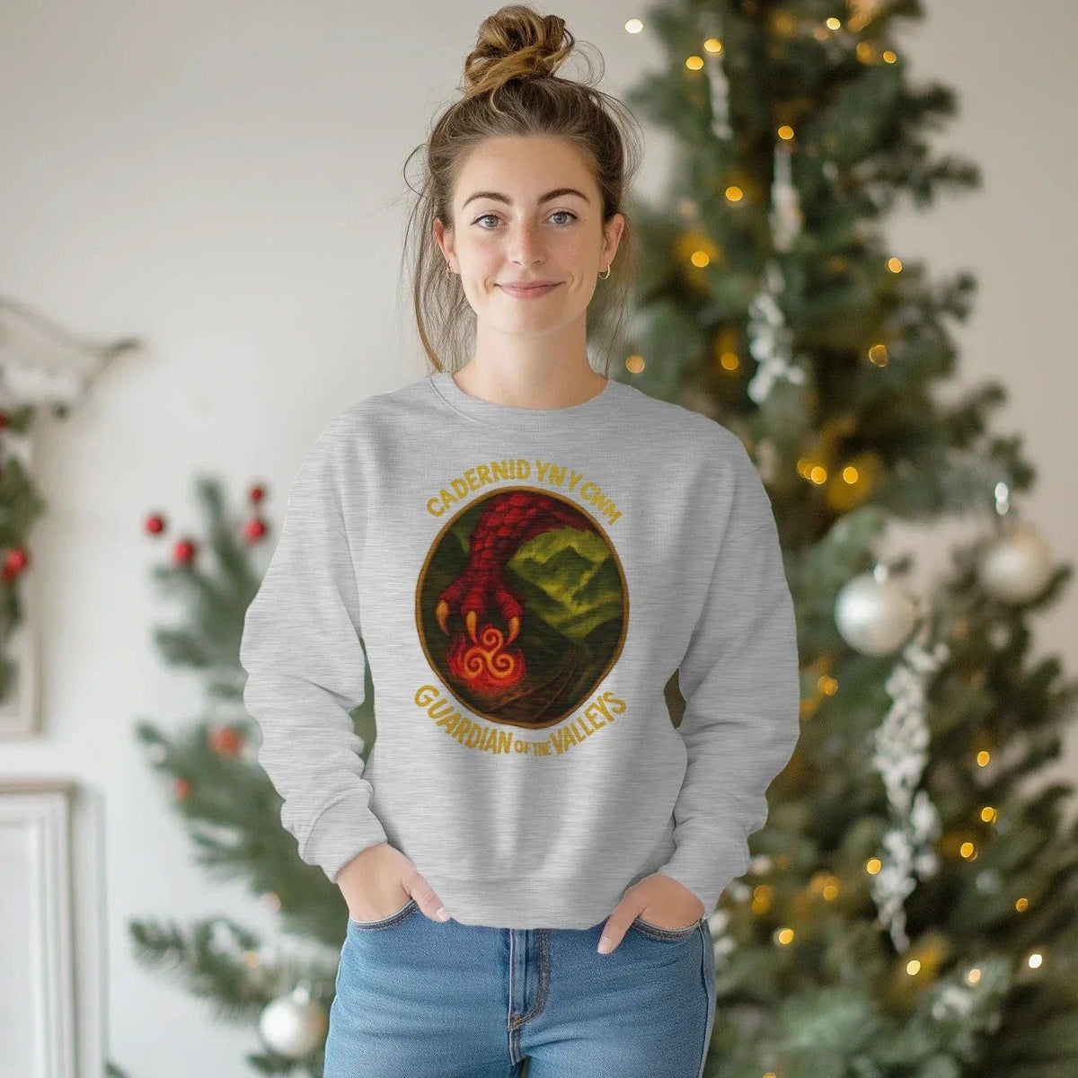 Cadernid Yn Y Gwynt Welsh Dragon Sweatshirt – Crewneck - Celtic Wolfwear