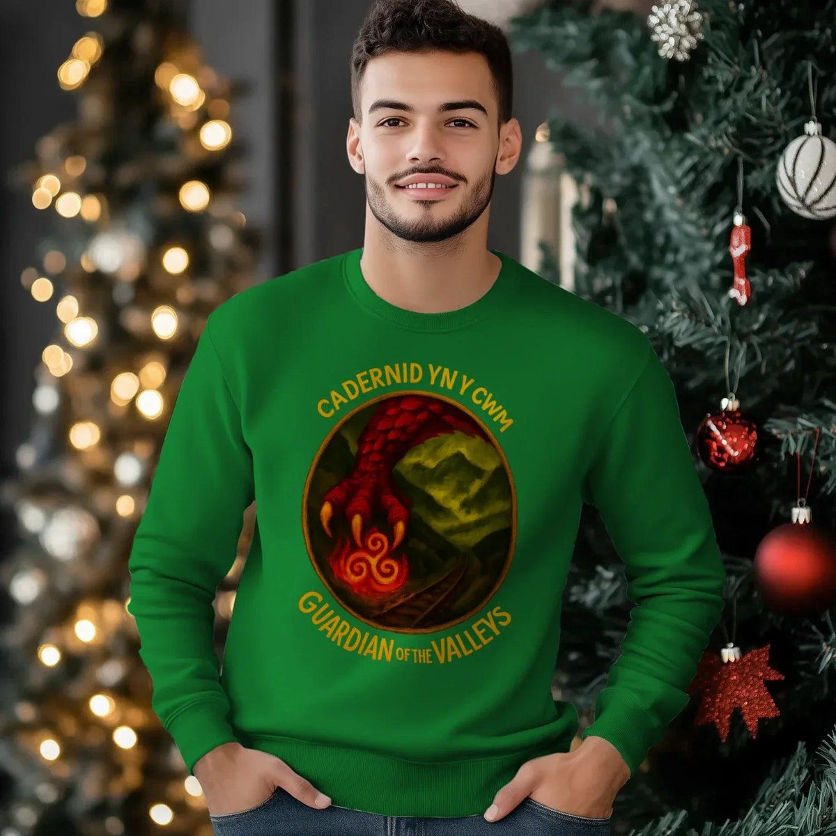 Cadernid Yn Y Gwynt Welsh Dragon Sweatshirt – Crewneck - Celtic Wolfwear