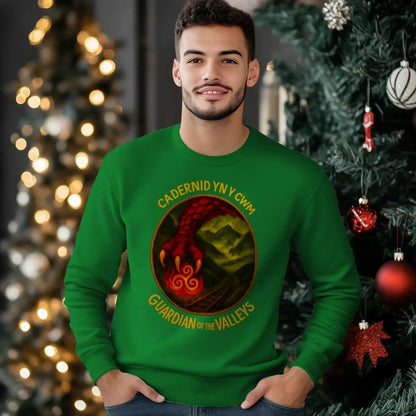 Cadernid Yn Y Gwynt Welsh Dragon Sweatshirt – Crewneck - Celtic Wolfwear