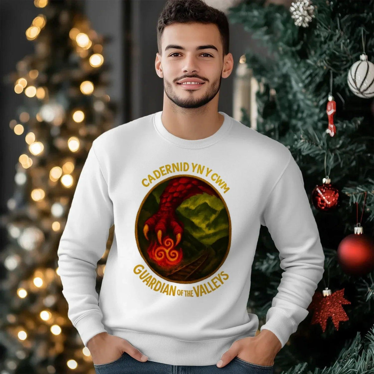 Cadernid Yn Y Gwynt Welsh Dragon Sweatshirt – Crewneck - Celtic Wolfwear