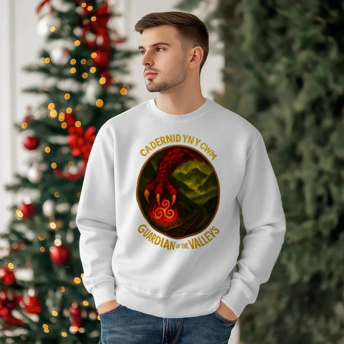 Cadernid Yn Y Gwynt Welsh Dragon Sweatshirt – Crewneck - Celtic Wolfwear