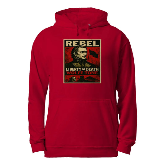 Celtic Hoodie - Wolfe Tone Liberty Or Death, Unisex - Celtic Wolfwear