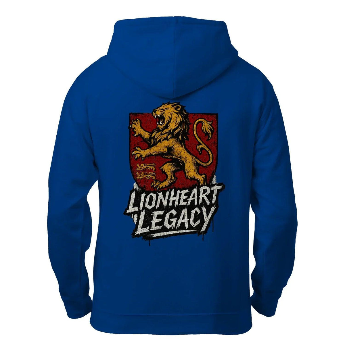 Celtic Lion Zip Hoodie - Lionheart Red Ribbed Hem Unisex - Celtic Wolfwear