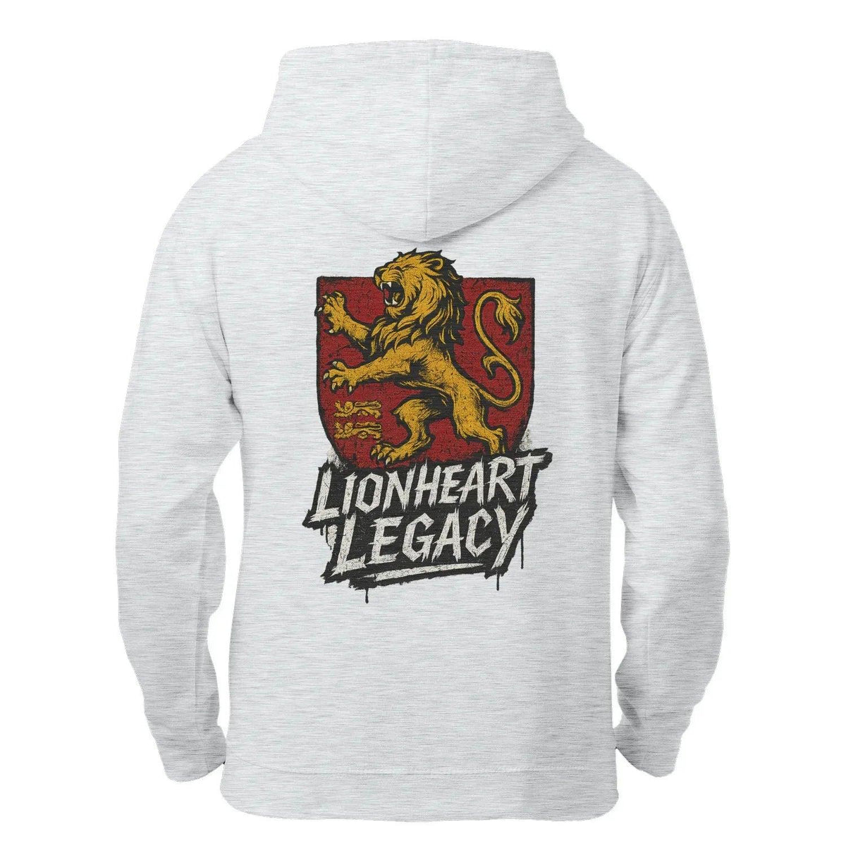 Celtic Lion Zip Hoodie - Lionheart Red Ribbed Hem Unisex - Celtic Wolfwear