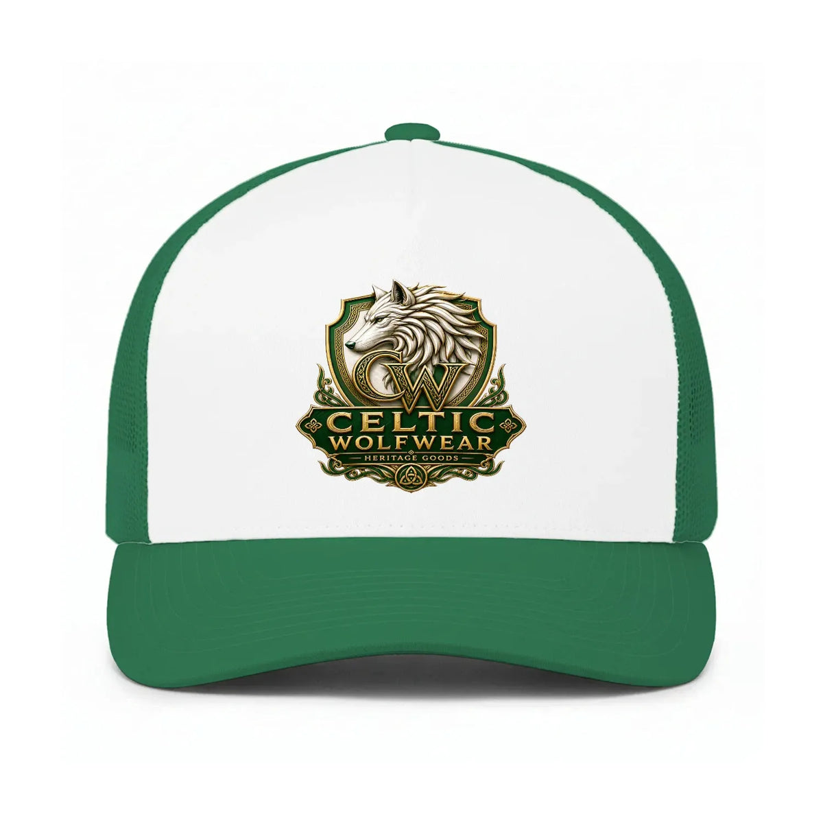 Celtic Trucker Cap - Heritage Mesh Backs Curved Brims - Celtic Wolfwear