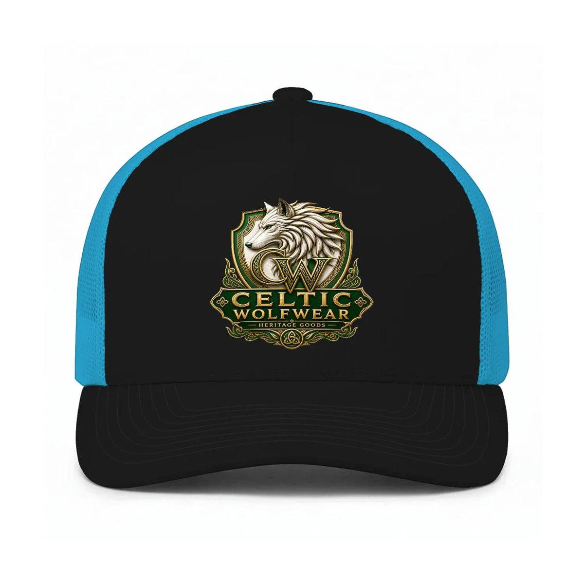Celtic Trucker Cap - Heritage Mesh Backs Curved Brims - Celtic Wolfwear