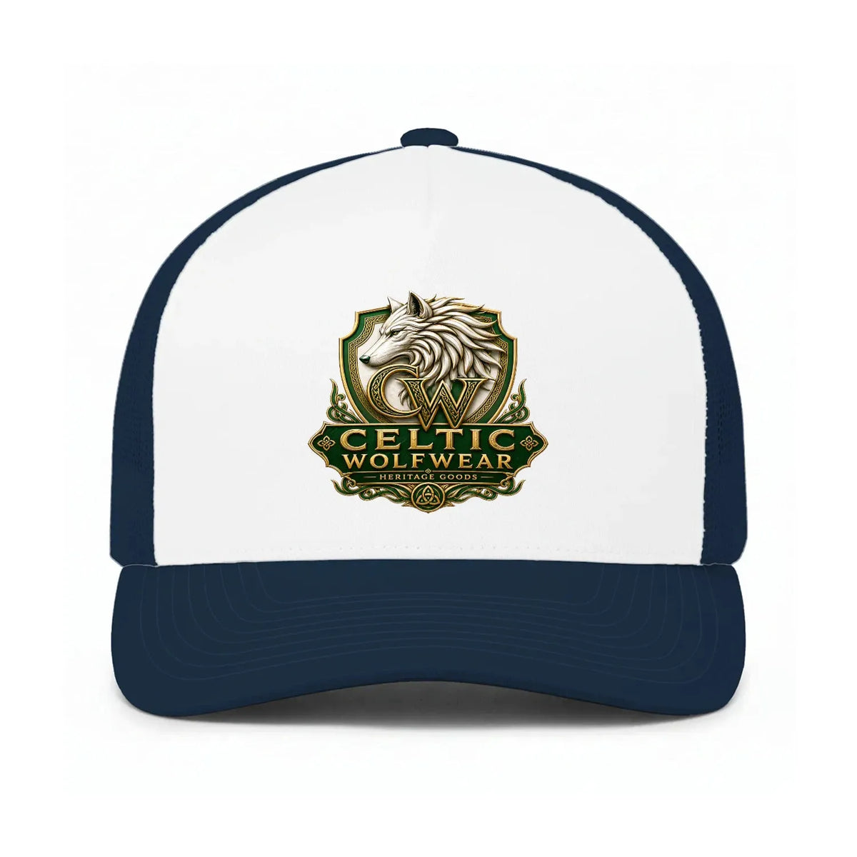 Celtic Trucker Cap - Heritage Mesh Backs Curved Brims - Celtic Wolfwear