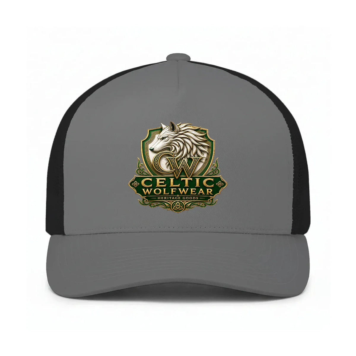 Celtic Trucker Cap - Heritage Mesh Backs Curved Brims - Celtic Wolfwear