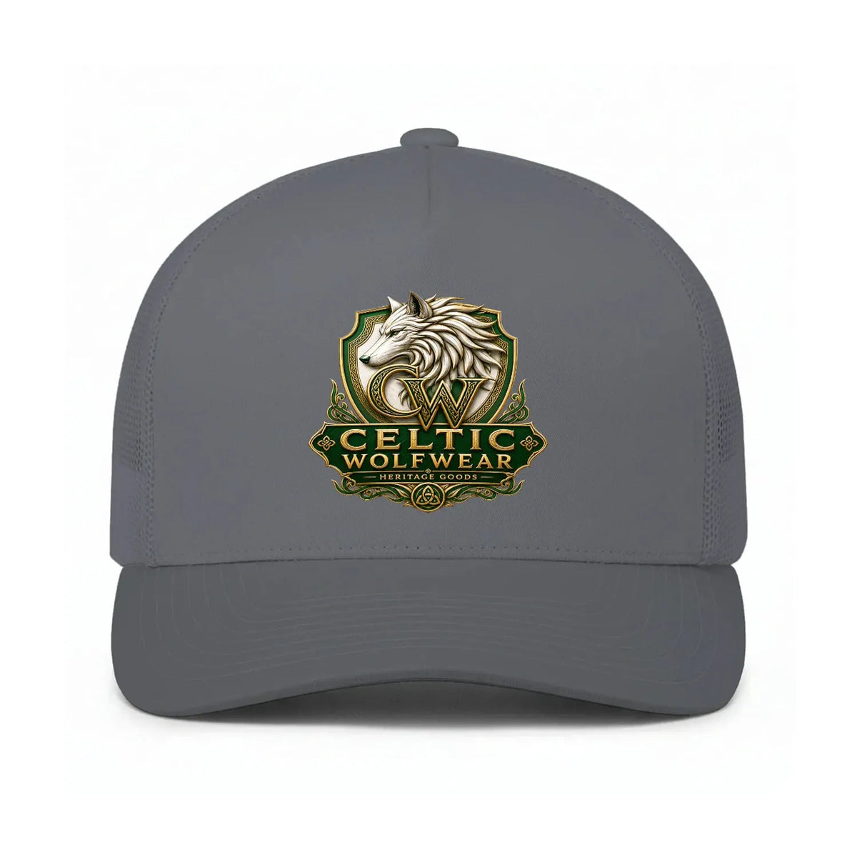 Celtic Trucker Cap - Heritage Mesh Backs Curved Brims - Celtic Wolfwear
