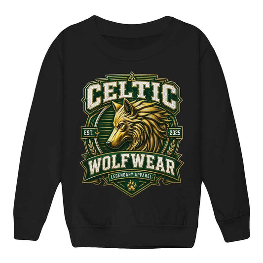 Celtic Wolf Kids Sweatshirt - Legendary Youth Streetwear - Celtic Wolfwear