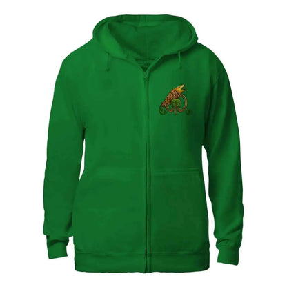 Celtic Wolf Zip Hoodie - Bog Oak, Unisex Matchday Wear - Celtic Wolfwear