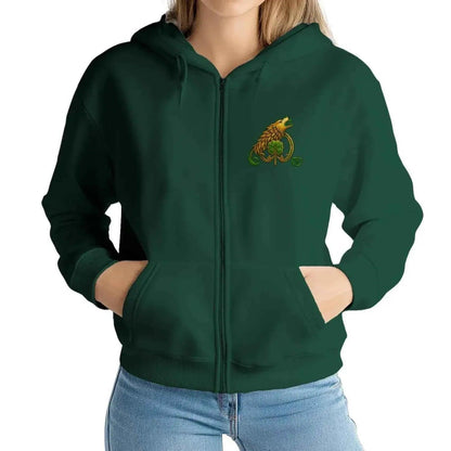 Celtic Wolf Zip Hoodie - Break Knuckles Unisex Streetwear - Celtic Wolfwear