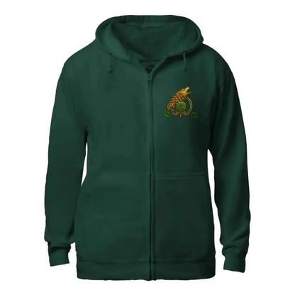 Celtic Wolf Zip Hoodie - Break Knuckles Unisex Streetwear - Celtic Wolfwear
