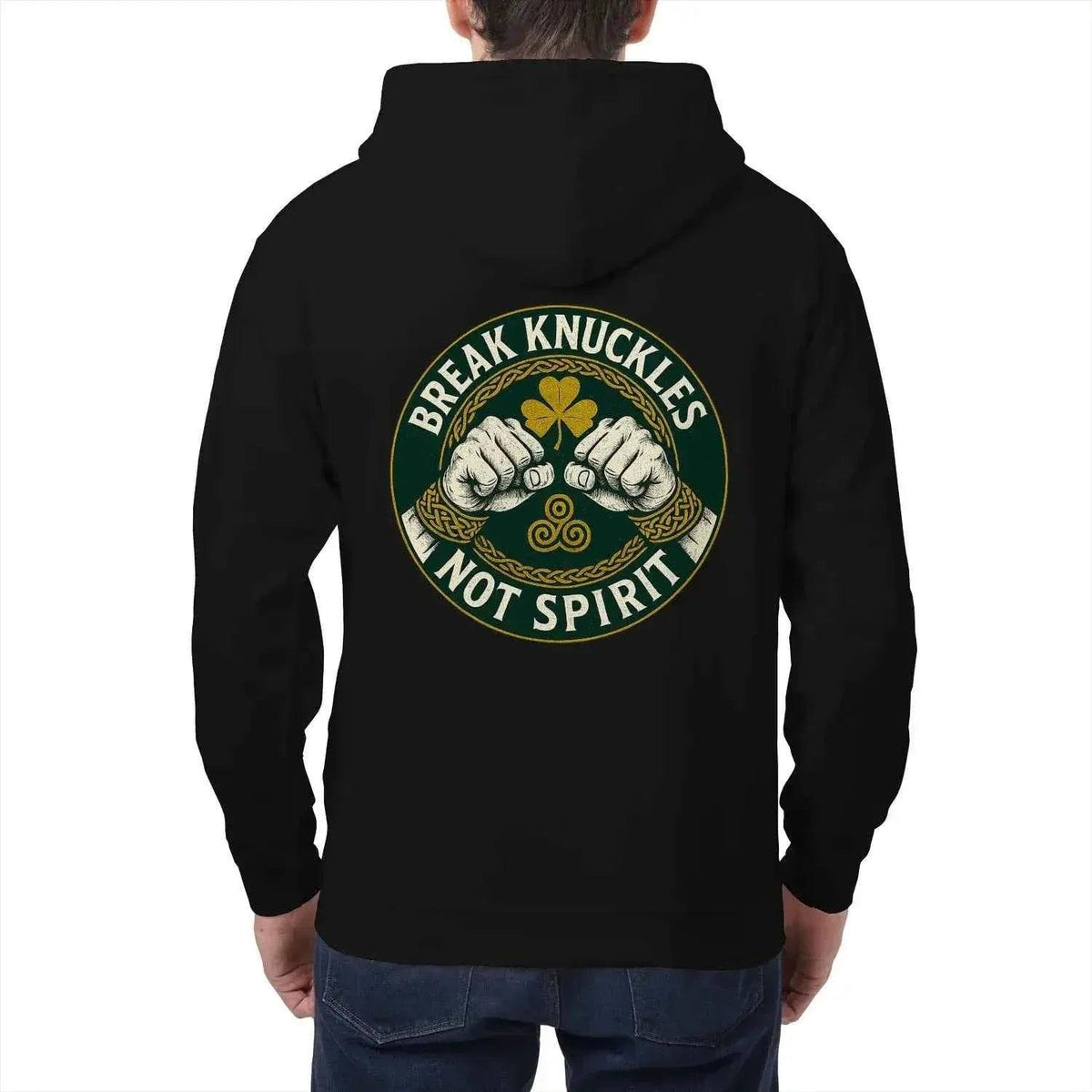 Celtic Wolf Zip Hoodie - Break Knuckles Unisex Streetwear - Celtic Wolfwear