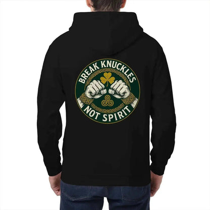 Celtic Wolf Zip Hoodie - Break Knuckles Unisex Streetwear - Celtic Wolfwear