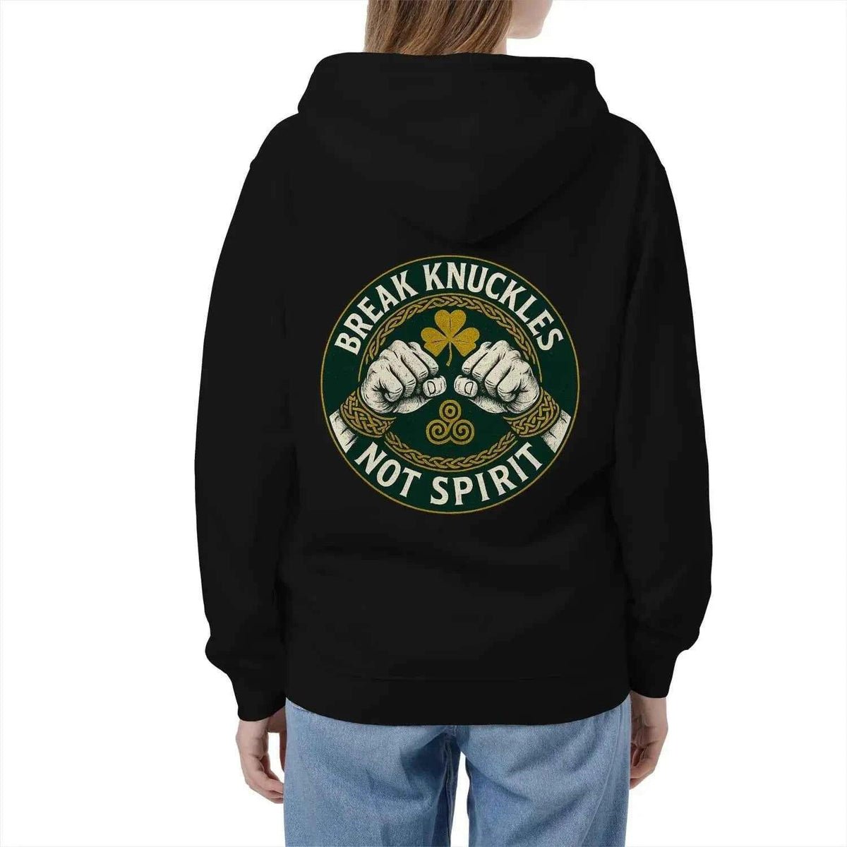 Celtic Wolf Zip Hoodie - Break Knuckles Unisex Streetwear - Celtic Wolfwear