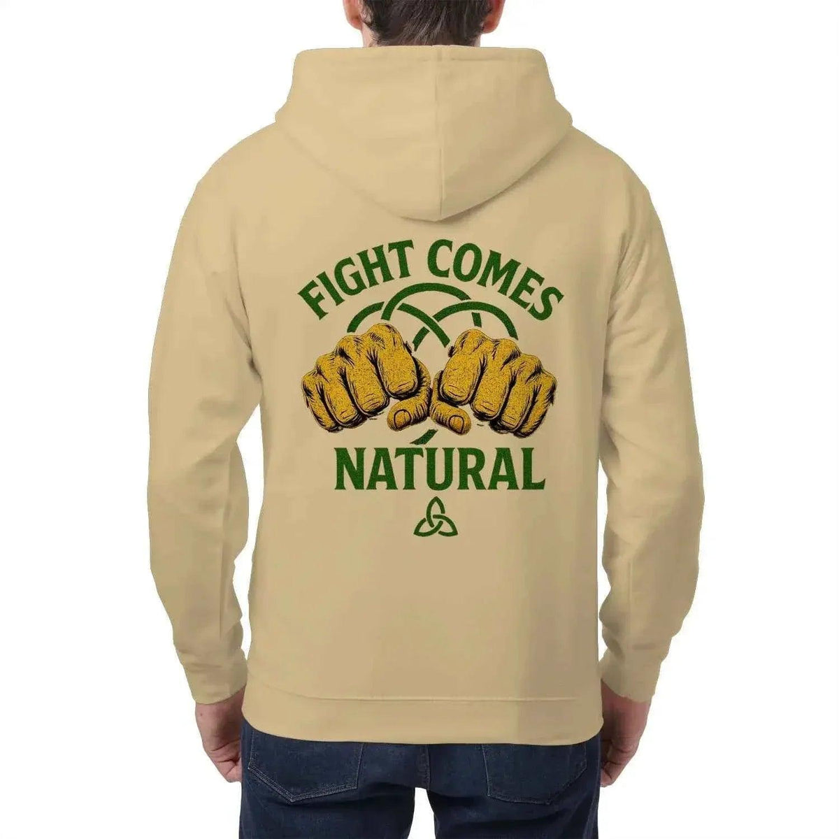 Celtic Wolf Zip Hoodie - Fight Comes Natural, Unisex - Celtic Wolfwear