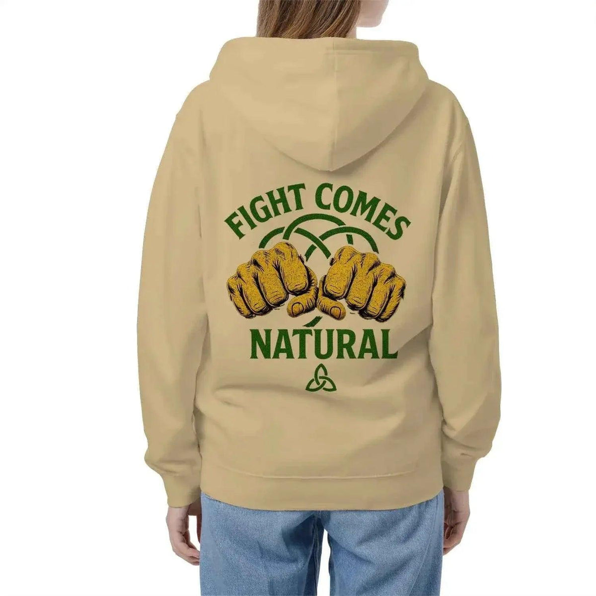 Celtic Wolf Zip Hoodie - Fight Comes Natural, Unisex - Celtic Wolfwear