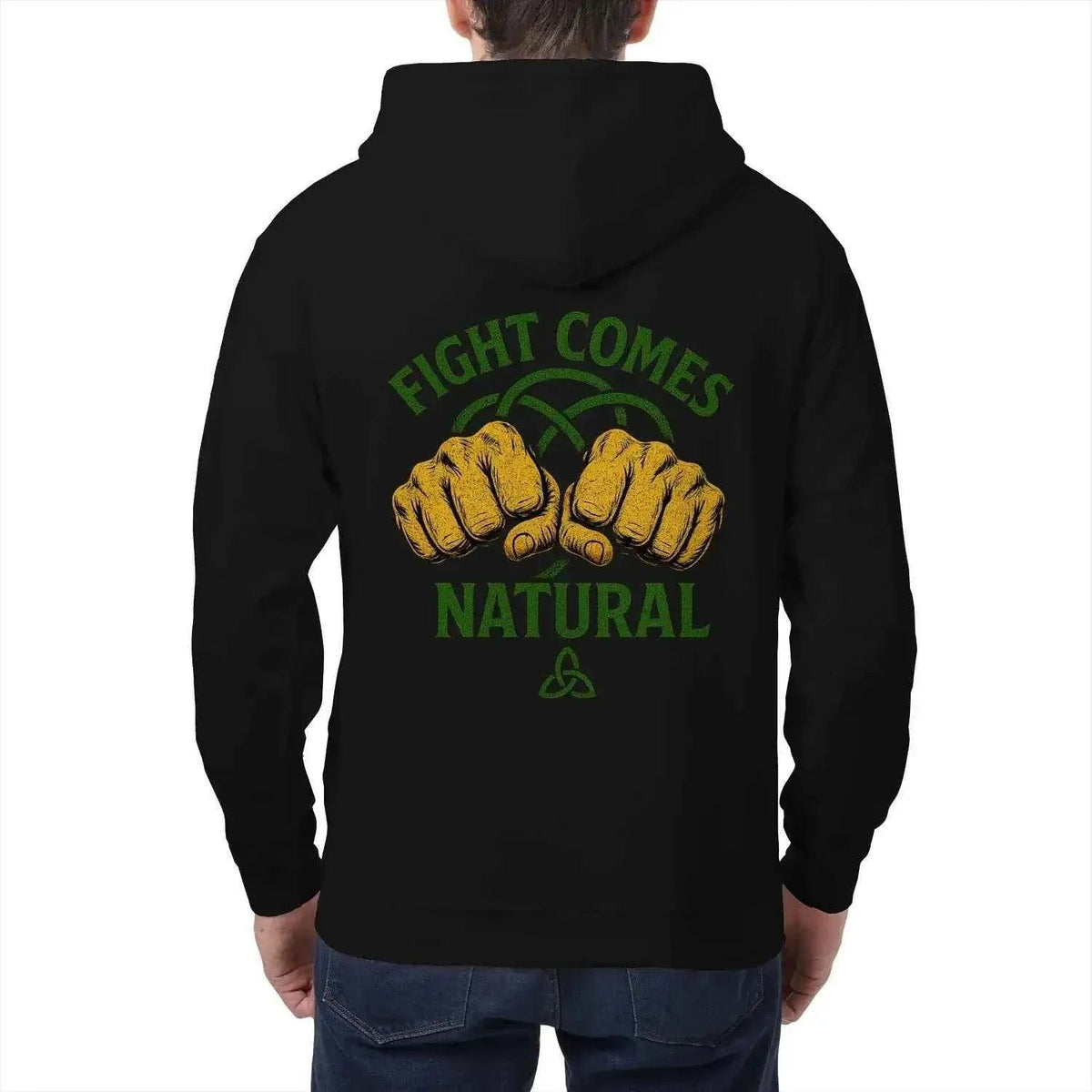 Celtic Wolf Zip Hoodie - Fight Comes Natural, Unisex - Celtic Wolfwear
