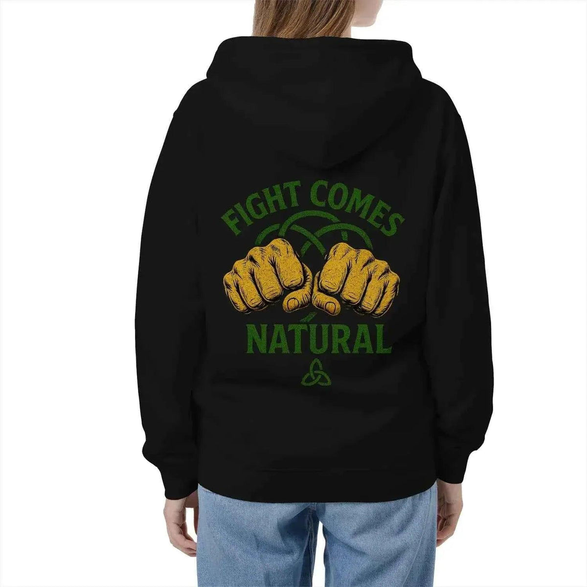 Celtic Wolf Zip Hoodie - Fight Comes Natural, Unisex - Celtic Wolfwear