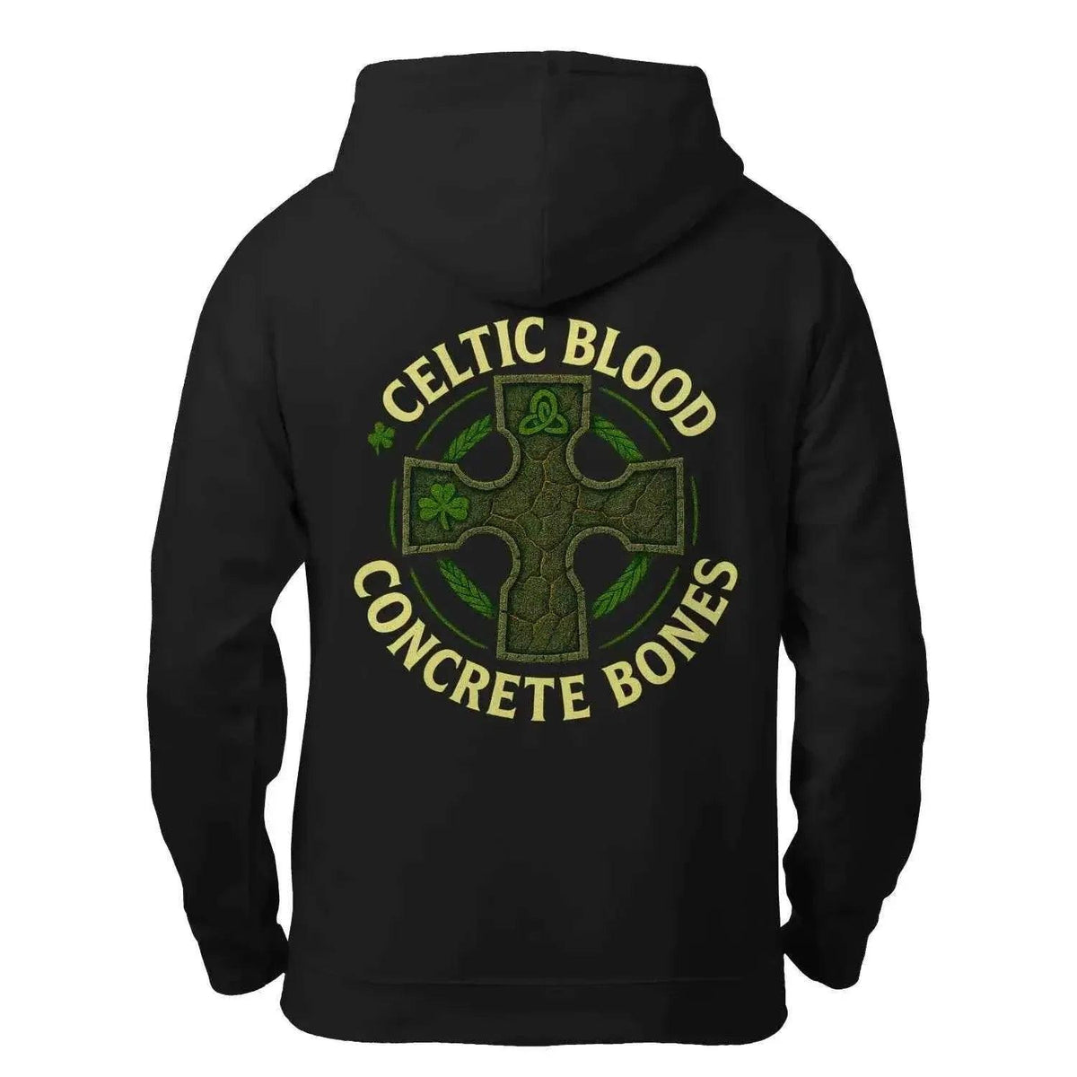 Celtic Zip Hoodie - Blood Concrete Bones Design, Unisex - Celtic Wolfwear