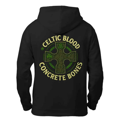 Celtic Zip Hoodie - Blood Concrete Bones Design, Unisex - Celtic Wolfwear