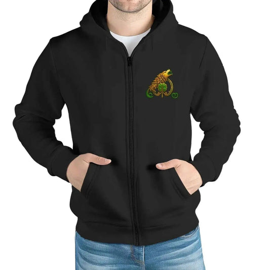 Celtic Zip Hoodie - Blood Concrete Bones Design, Unisex - Celtic Wolfwear