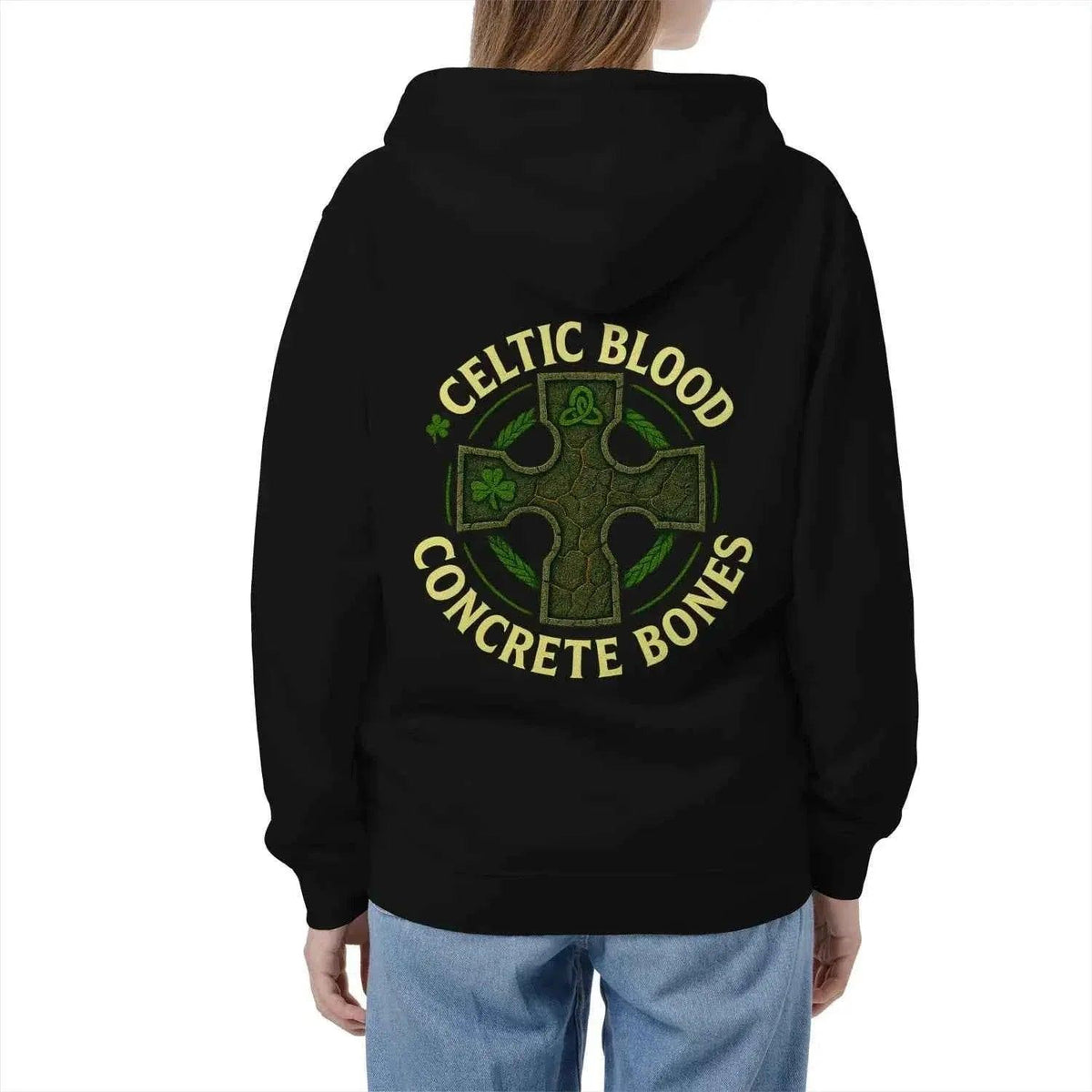 Celtic Zip Hoodie - Blood Concrete Bones Design, Unisex - Celtic Wolfwear