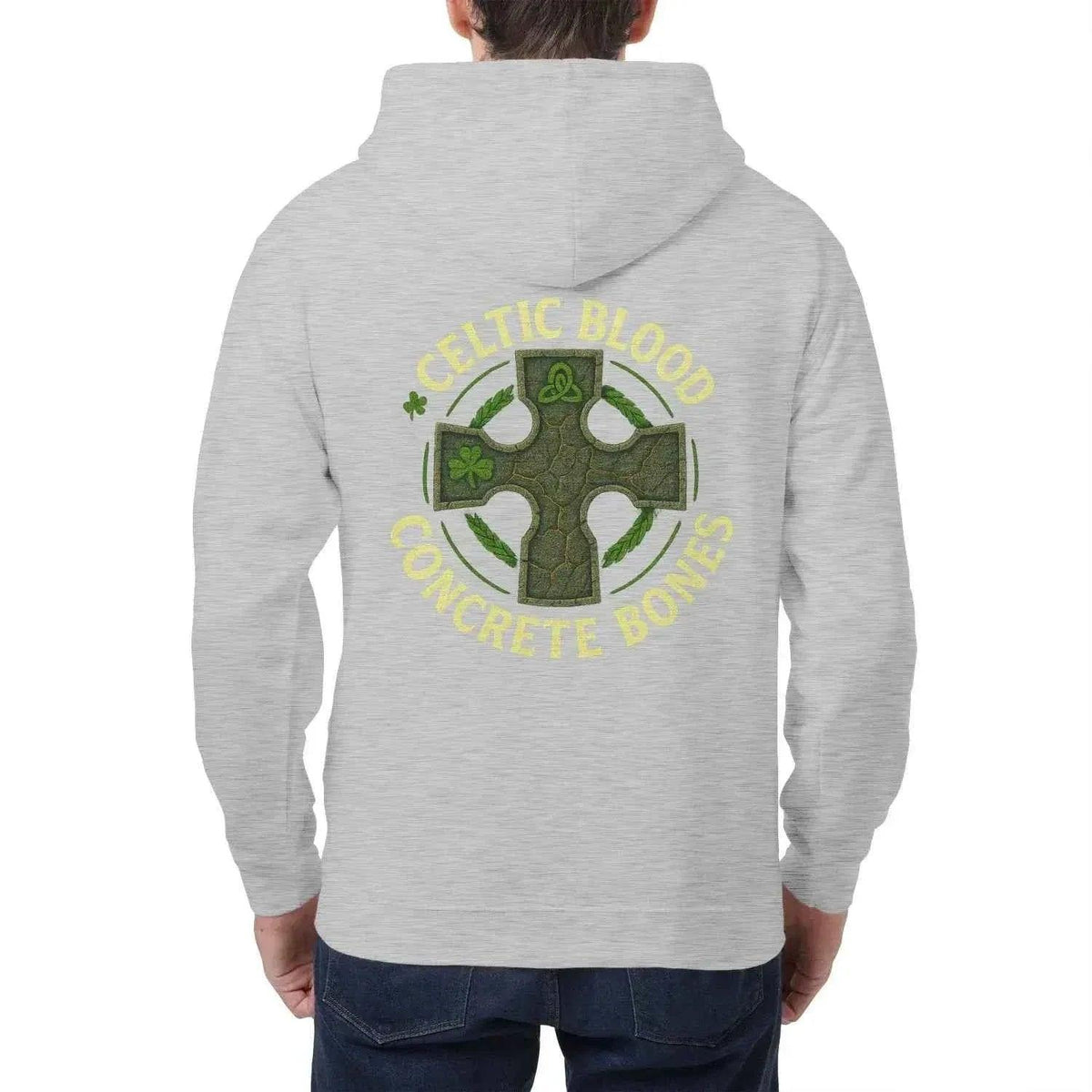 Celtic Zip Hoodie - Blood Concrete Bones Design, Unisex - Celtic Wolfwear
