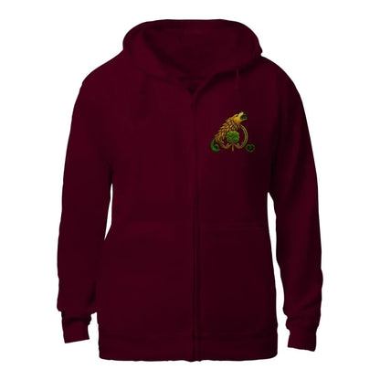 Celtic Zip Hoodie - Blood Concrete Bones Design, Unisex - Celtic Wolfwear
