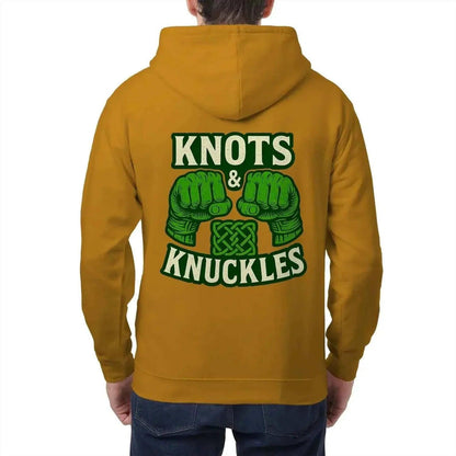 Celtic Zip Hoodie - Knots and Knuckles No 1, Unisex - Celtic Wolfwear