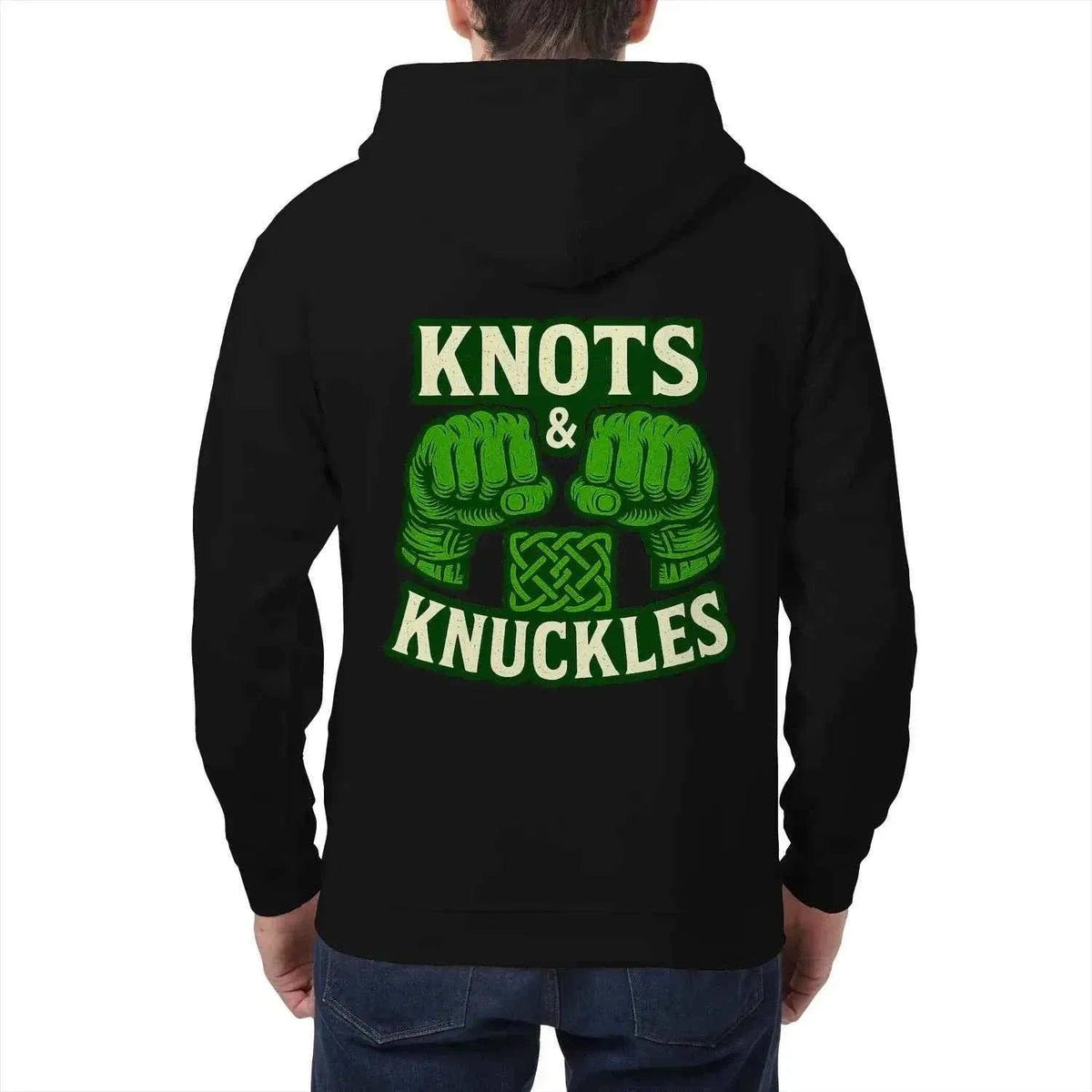 Celtic Zip Hoodie - Knots and Knuckles No 1, Unisex - Celtic Wolfwear