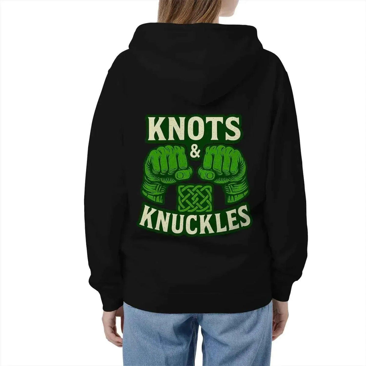 Celtic Zip Hoodie - Knots and Knuckles No 1, Unisex - Celtic Wolfwear