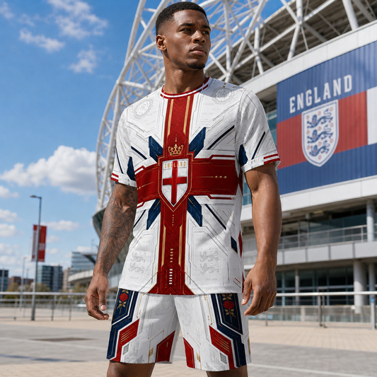 England Football Fan Jersey and Shorts Set