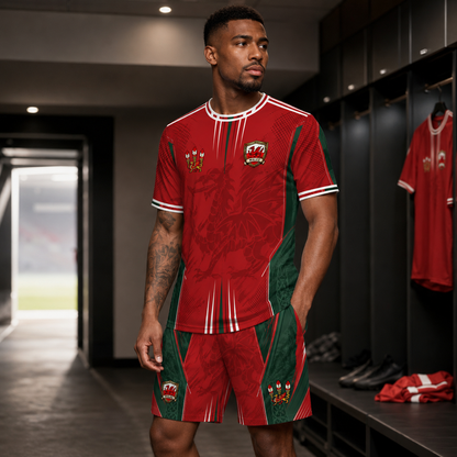 Wales Soccer Rugby Jersey Set and Shorts