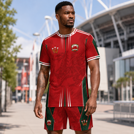 Wales Soccer Rugby Jersey Set and Shorts