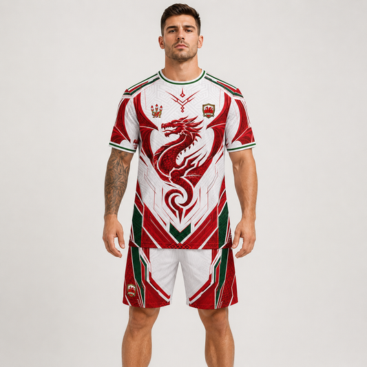 Wales Red Dragon Soccer Jersey and Shorts Set