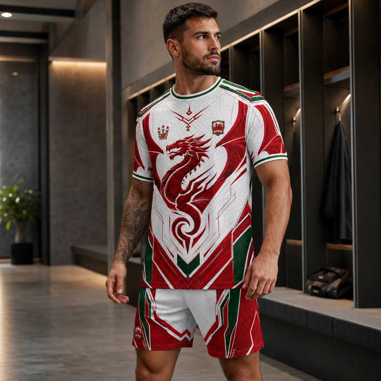 Wales Red Dragon Soccer Kit - Jersey and Shorts Set