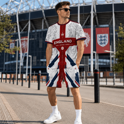 England Pride and Heritage Football Jersey Set with Shorts - Perfect England Football Jersey Set for Fans