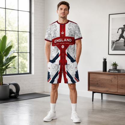 England Pride and Heritage Football Jersey Set with Shorts - Perfect England Football Jersey Set for Fans