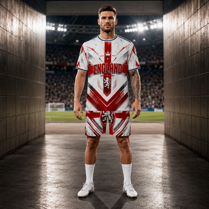 England St. George Cross Football Jersey Set with Shorts