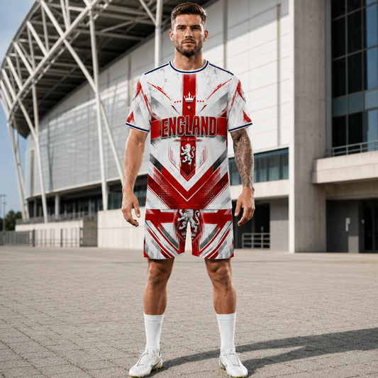 England St. George Cross Football Jersey and shorts Set