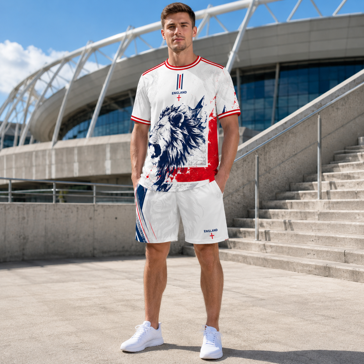 England St. George Cross Jersey Kit with Lion Shorts